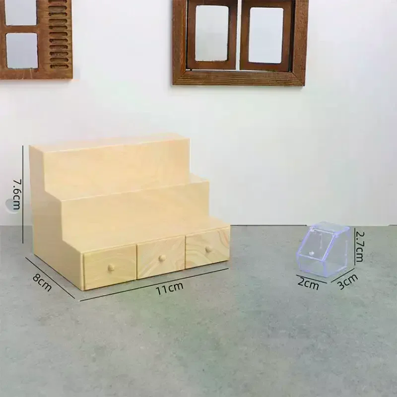 Poppenhuis miniatuur supermarktscène, schaal 1/12 simulatie opslag displayrek met lollipop fantasiespelset