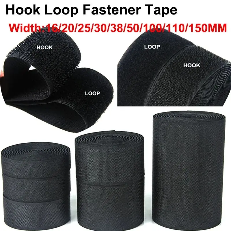 Cinta de Velcro para Coser de 1/5 Metros, 20-50 mm, Tiras de Nailon sin Adhesivo, Cinta de Velcro Entrelazada, Accesorios para Manualidades