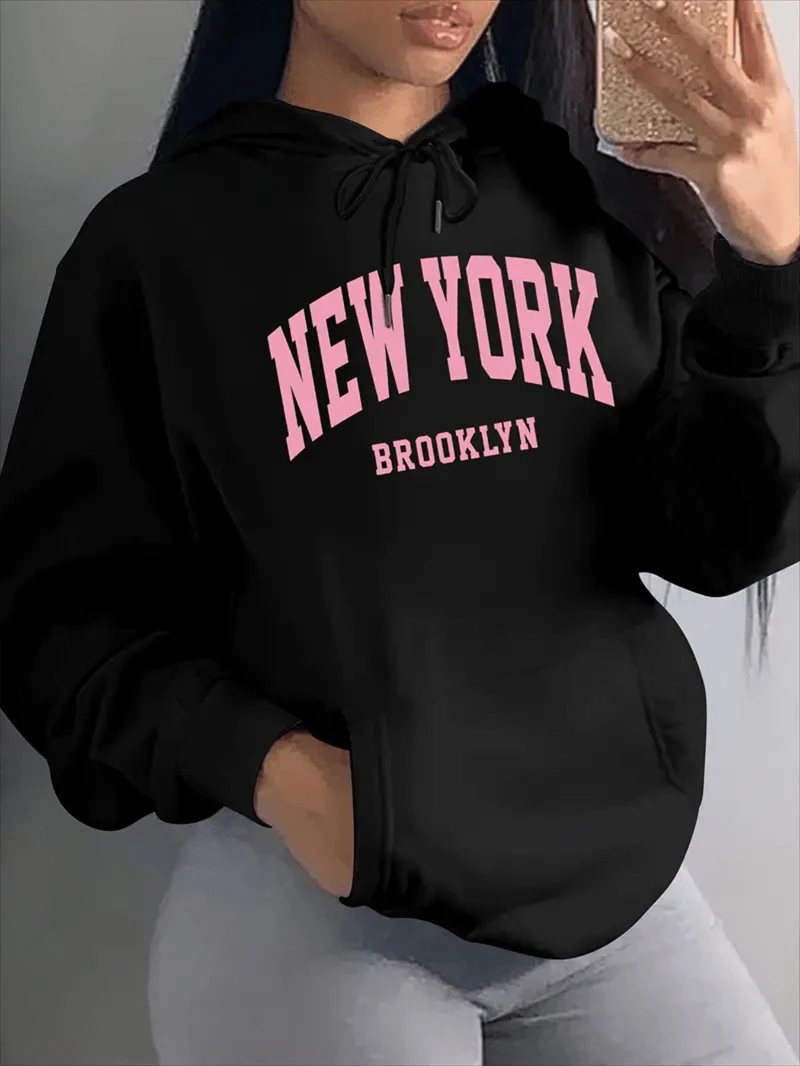 

2025 Autumn and Winter Print Hoodie Casual Long Sleeve Kangaroo Drawstring High-end Luxury Is for Both Men and Women Top Y2k