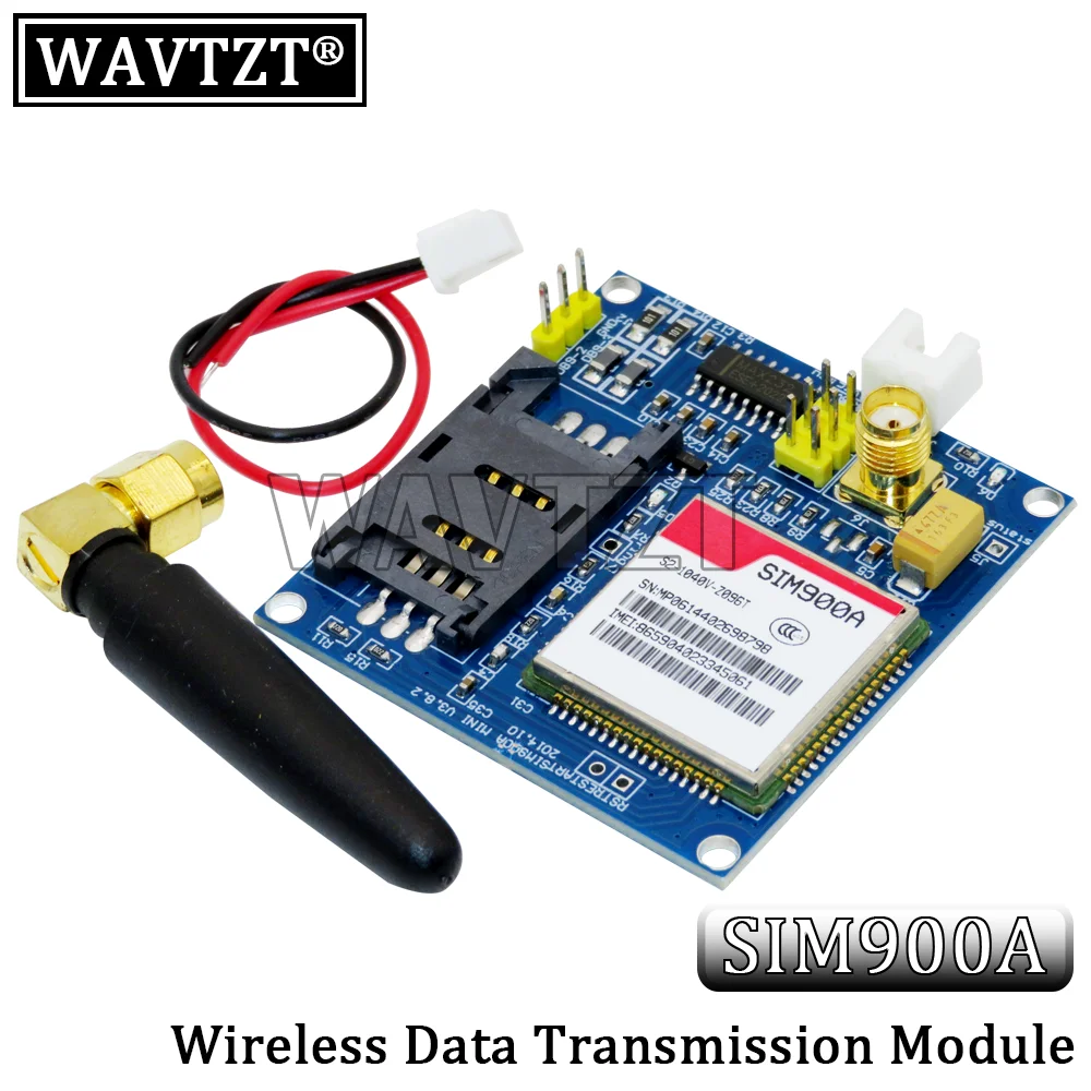 WAVTZT SIM900A SIM900 MINI V4.0 Модуль расширения беспроводной передачи данных GSM GPRS Комплект платы с антенной для Arduino