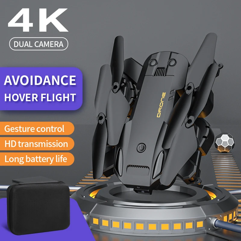 Foldable Drone 6K Dual Camera Three Side Obstacle Avoidance Optical Flow Hover Takeoff Remote Control Quadcopter Toy For Boy