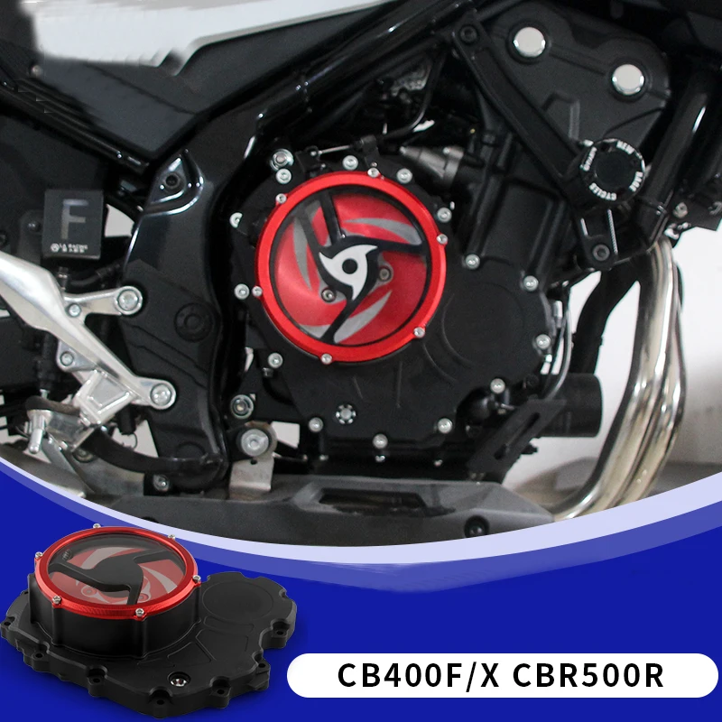 Cubierta de Magneto de motor de motocicleta para Honda CB400F CBR400R, cubierta de embrague transparente CBR500R CM500, cubierta lateral de motor modificada