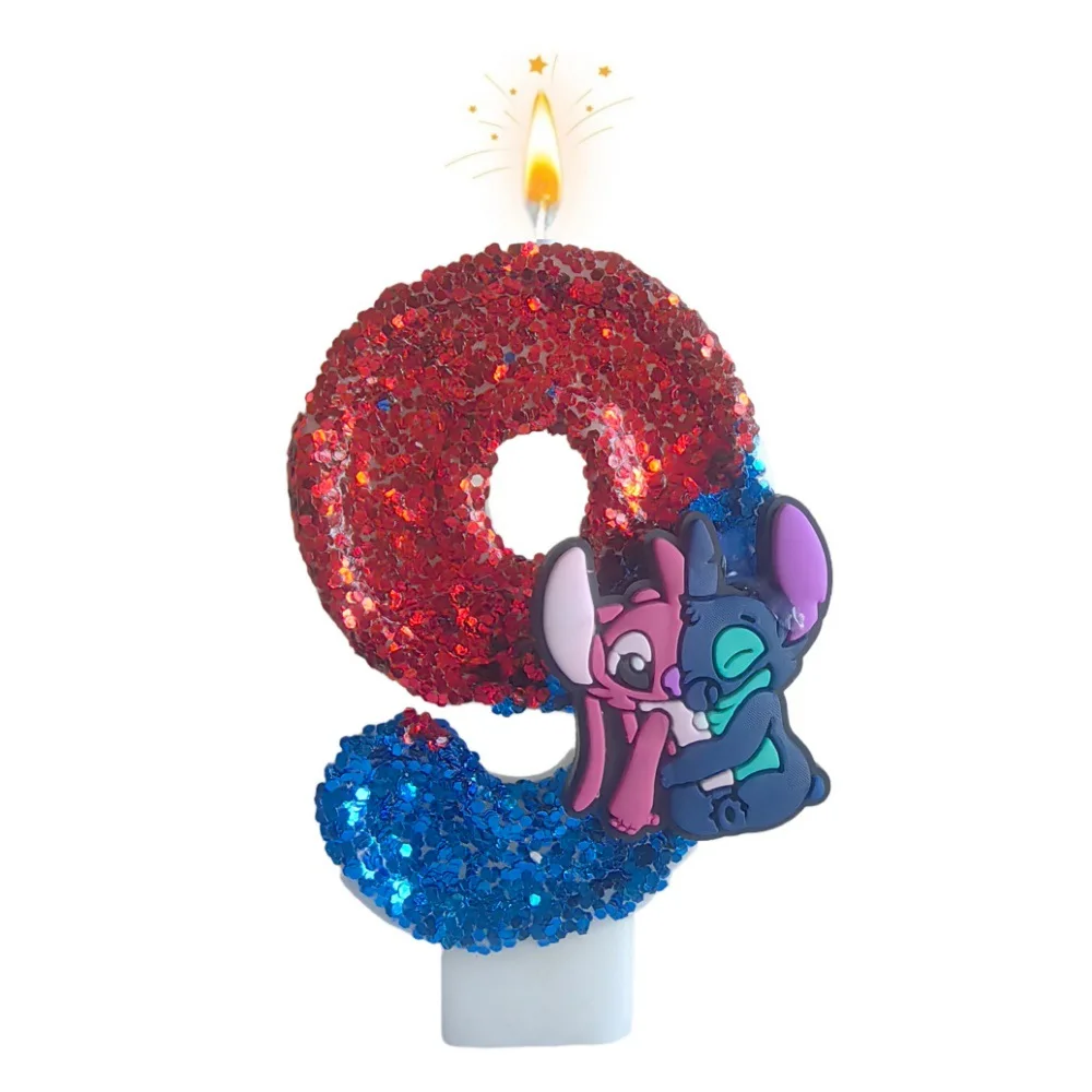 غرزة الترتر الشموع الرقمية حفلة عيد ميلاد كعكة الديكور المساعدة