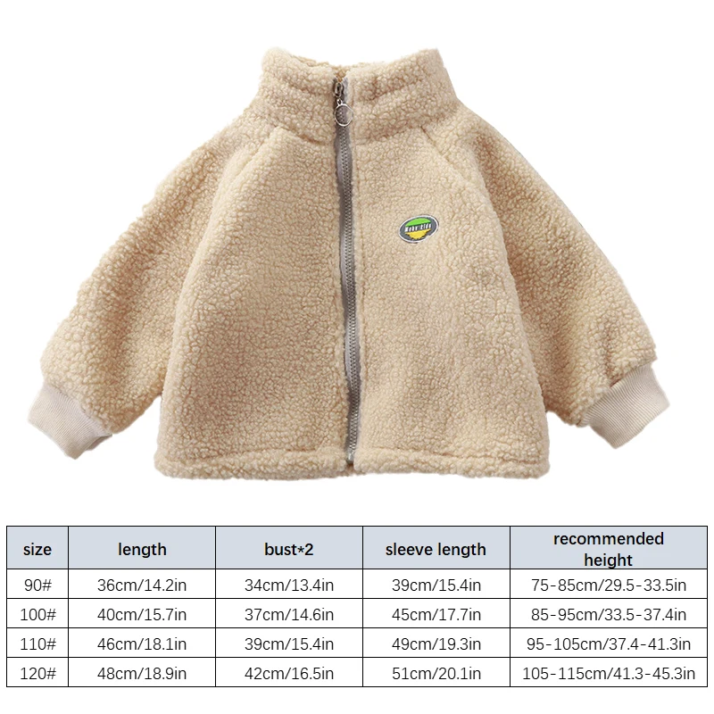 Children Plush Jacket Winter Baby Clothes Windproof Warm Thicken Velvet Kids Coat Boy Girl Toddler Lamb Fleece Turtleneck Tops