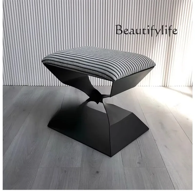 X Postmodern Light Luxury Leisure Low Stool Model House Designer Hotel Shoe Changing Stool Bedroom Dressing