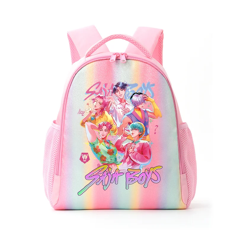 레인보우 키즈 배낭 KPop 악마 사냥꾼 배낭 체이스 클래식 컬러풀 가방 유치원 3-5세 HUNTR/X 루미 미라 조이