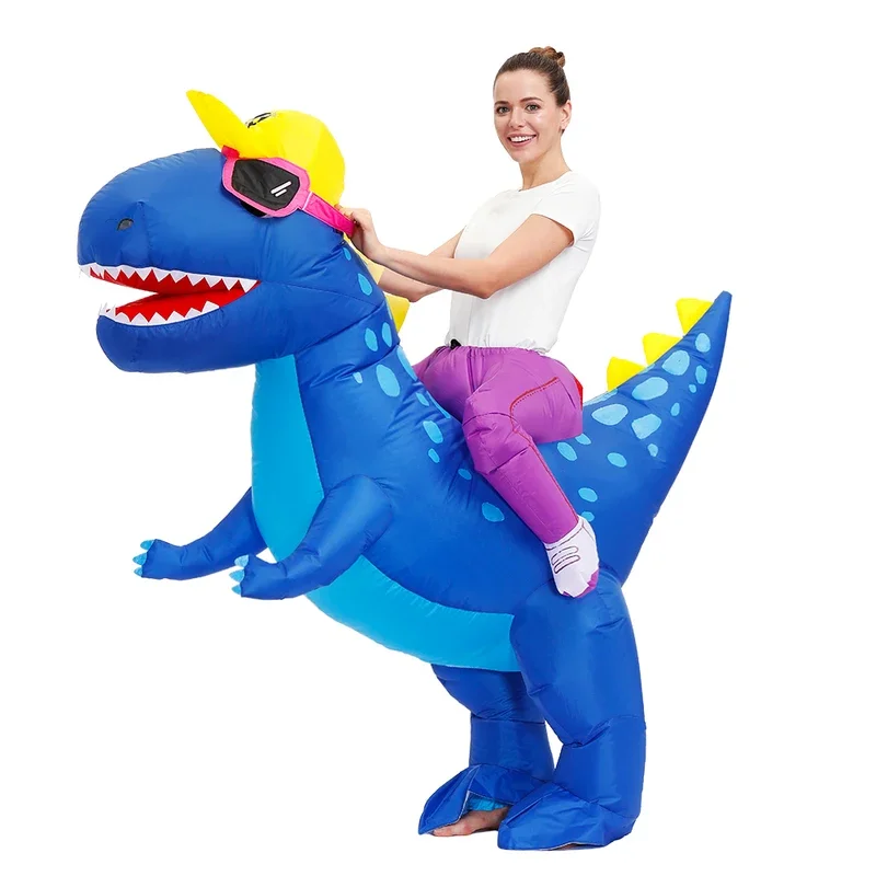 Disfraz inflable de dinosaurio para niños y adultos, traje divertido de Anime, de medio cuerpo, para fiesta de Halloween