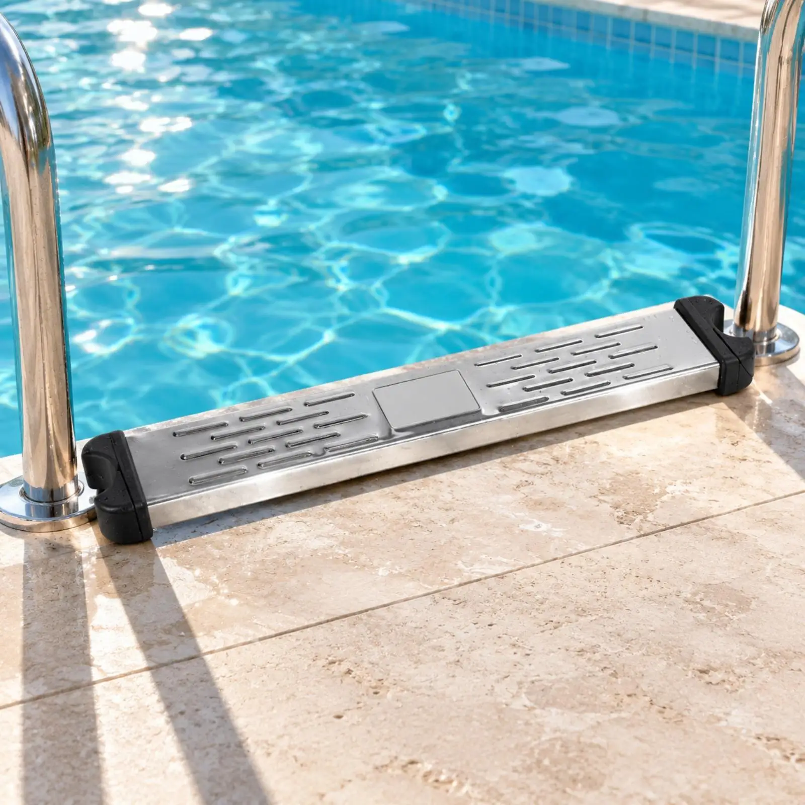 Stainless Steel Pool Ladder with Pre Drilled Bolt Holes for Stable Installation in Residential Pools