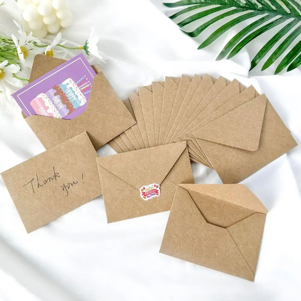 20pcs Combination Set Birthday Greeting Card DIY with Envelope Happy Birthday Card Blessing Handwriting Message Cards
