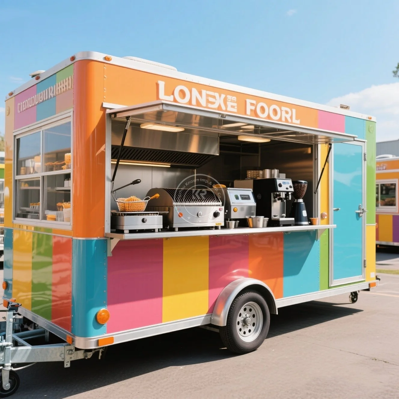 

Custom fast food trailer order hot dog pizza burger mobile food truck outdoor street kitchen restaurant trailer for sale