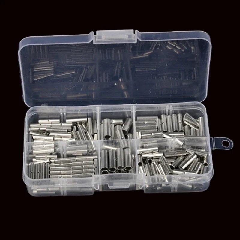 220pcs Non-Insulated Butt Connectors Uninsulated Electrical Wire Ferrule Cable Bare Tinned Crimp Terminal 0.5-6mm2