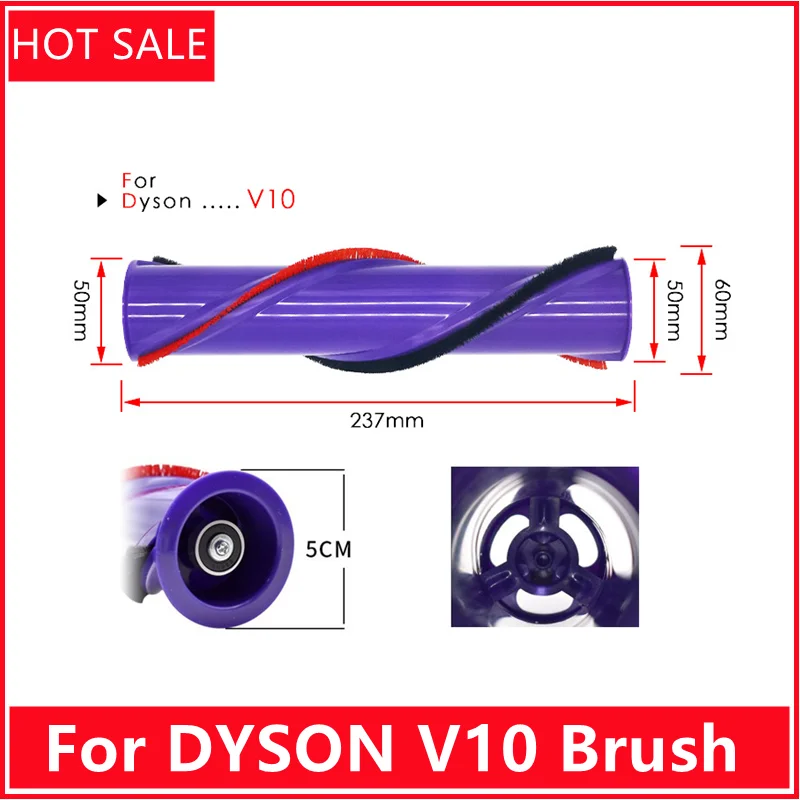 Para dyson v10 escova rolo de substituição kit compatível sem fio escova escova cabeça mais limpa barra rolo parte
