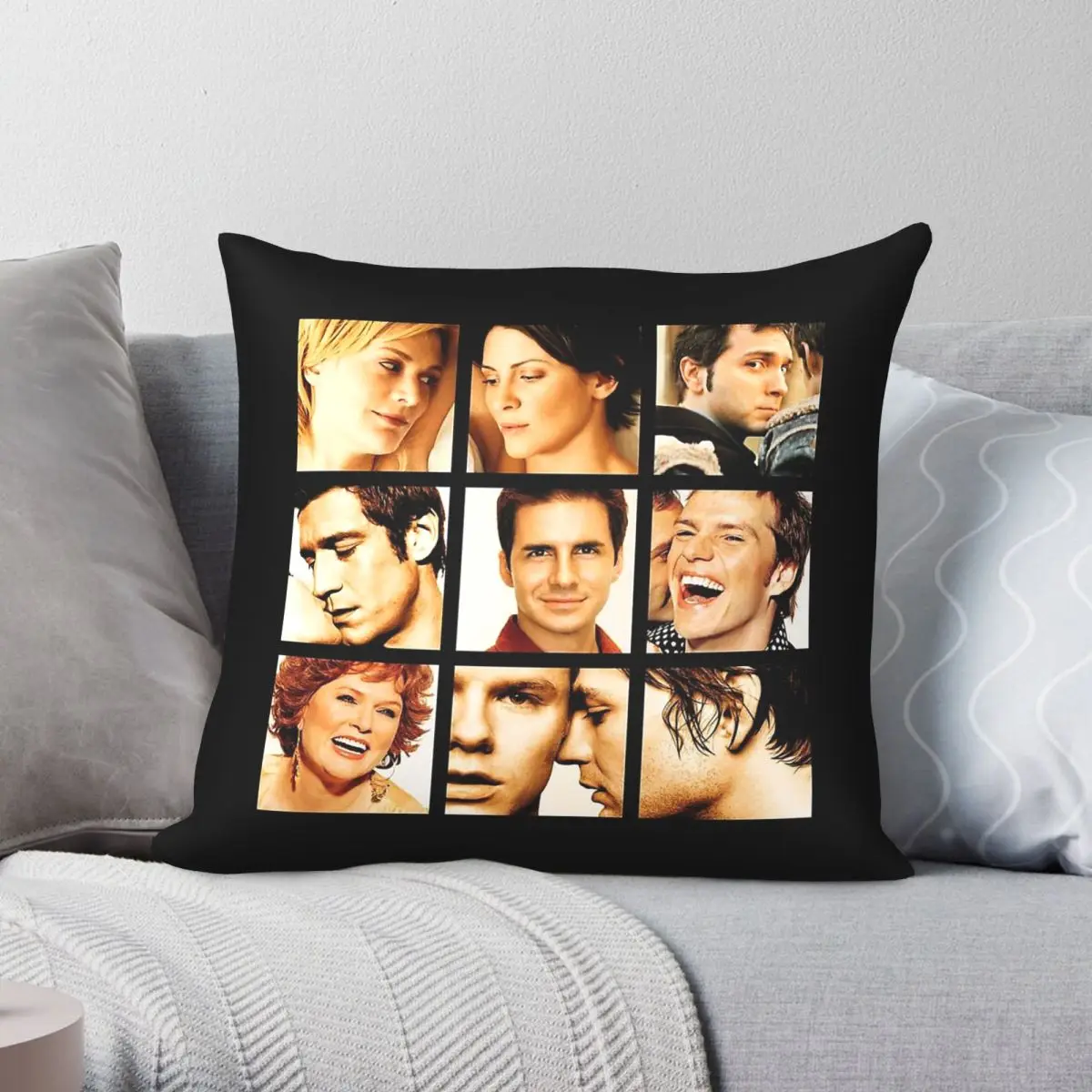 Funda de almohada cuadrada Queer As Folk Family, funda de almohada decorativa con cremallera creativa de poliéster, lino y terciopelo, funda de cojín para sofá