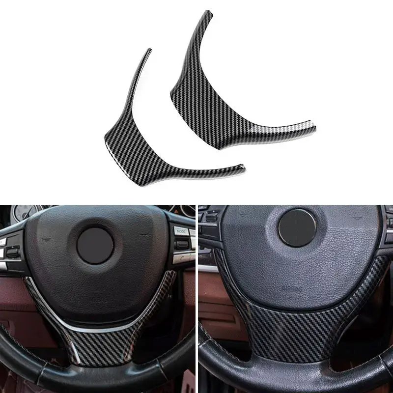

ABS Carbon Fiber Texture Steering Wheel Panel Frame Cover Trim For BMW 5 7 Series F10 F11 F18 2011-2017 F01 F02 F04 GT F07