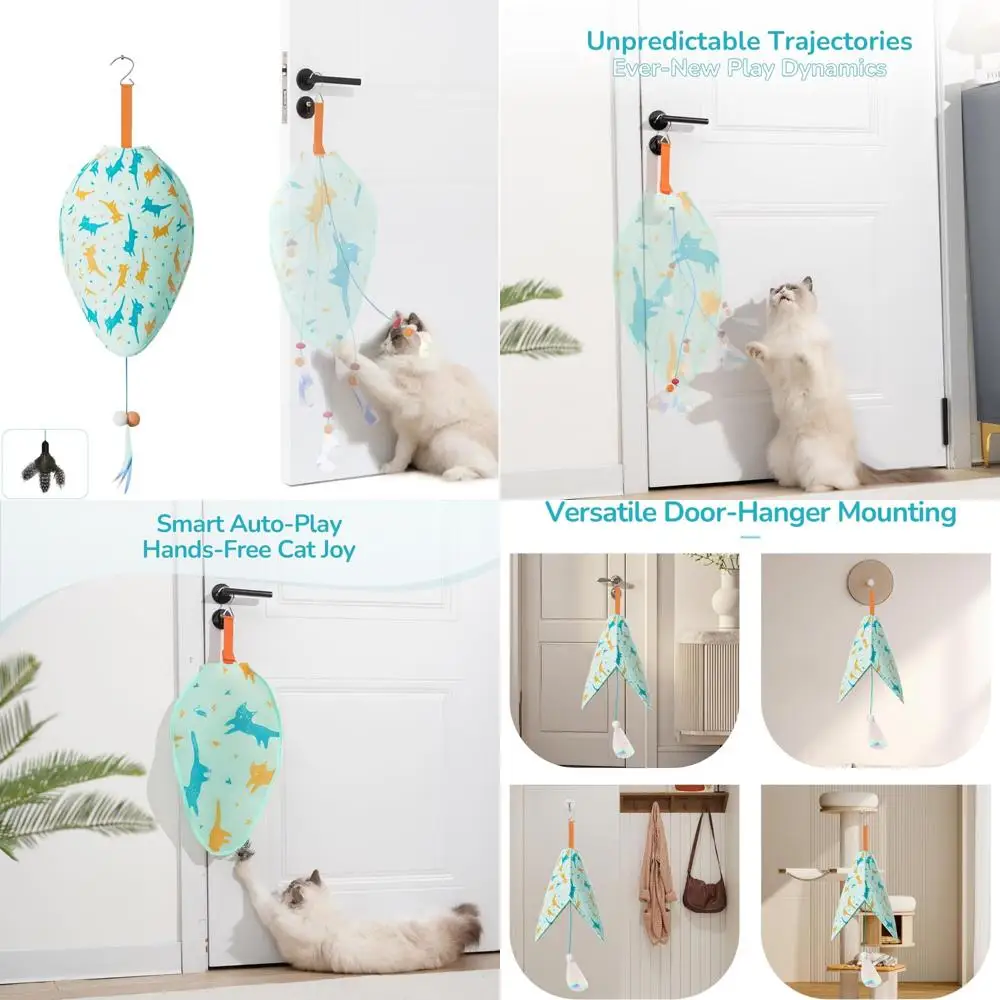 

Интерактивные игрушки для кошек для домашних кошек, перезаряжаемые автоматические скрытые тизеры для кошачьих перьев, игрушки для збагащения с активируемым движением для