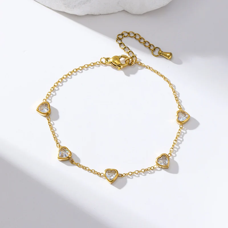 GANPUP 316L Edelstahl Blume Zirkonia Halskette Armband Ohrringe Set Statement 18K PVD vergoldet Stilvoller Schmuck Geschenk – Detail 14