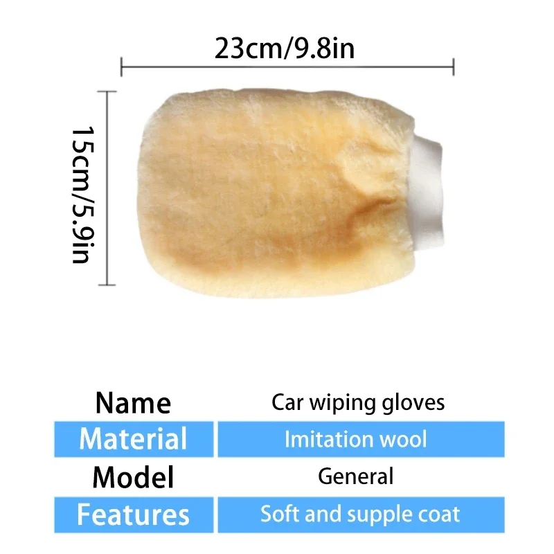 1/2Pcs Microfiber Car Wash Gloves Soft Thickened Wool Plush Car Cleaning Mitt Double-faced Glove Car Detailing Cleaning Tools