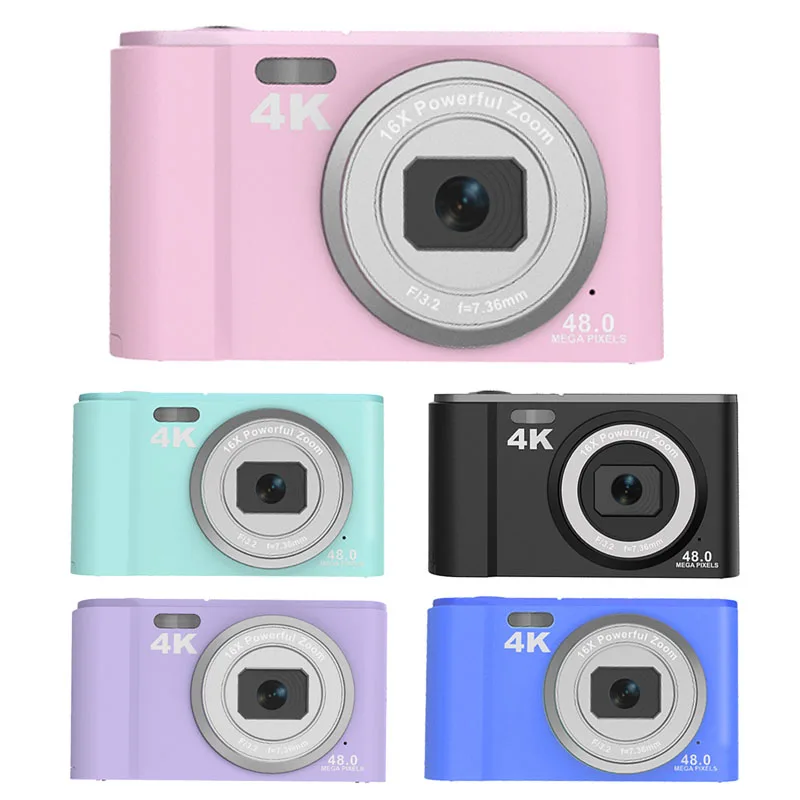 Kamera Digital Hd 48 Juta Piksel Baru Kamera Mini Perekam Pemotretan 4K Layar 2.8 Inci Kamera Zoom 16X dengan Kamera Mini Tali