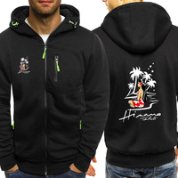 2024 Spring Autumn Men's Hinano Tahiti Beer Logo Print Fashion Solid Color Trendy Hooded Sweatshirt Cardigan Comfortable Hoodies