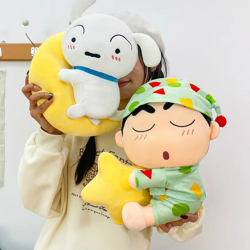 

30cm Crayon Shin-chan Kawaii Plush Doll Shinnosuke Shiro Bedtime Pillow Cute Kids Birthday Gift for Girlfriend Present