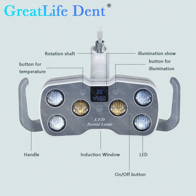 GreatLife Dent 9w 6 Leds Cold Shadowless Operation Lamp Moveable 360 Degrees 700mm Floor Stand Dental Operating Led Light Lamp