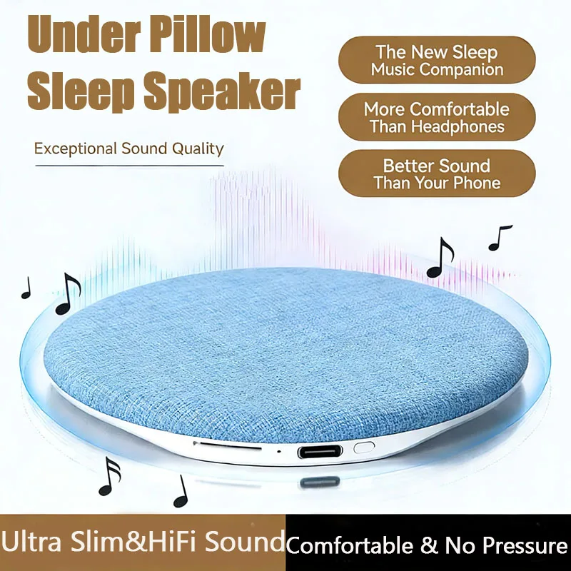 Mini Altavoz Bluetooth Inalámbrico para Dormir, Dispositivo de Sonido HiFi para Dormir, Barra de Sonido con Cancelación de Ruido, Reproductor de Música MP3, Apagado Programado, Reproductor de Audio