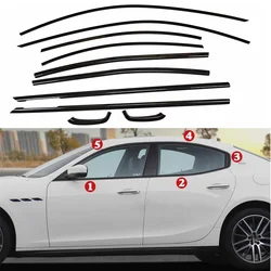Car Accessories FIT For Maserati Ghibli M157 2014-2023 stainless steel Black Car Window Sill Trim Molding Cover trim 10PC