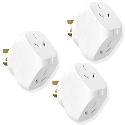 3pcs AU Double Plug Outlet Extender, Multi Plugs Adaptor Electrical Sockets AC Power Converter for Home Australian standard