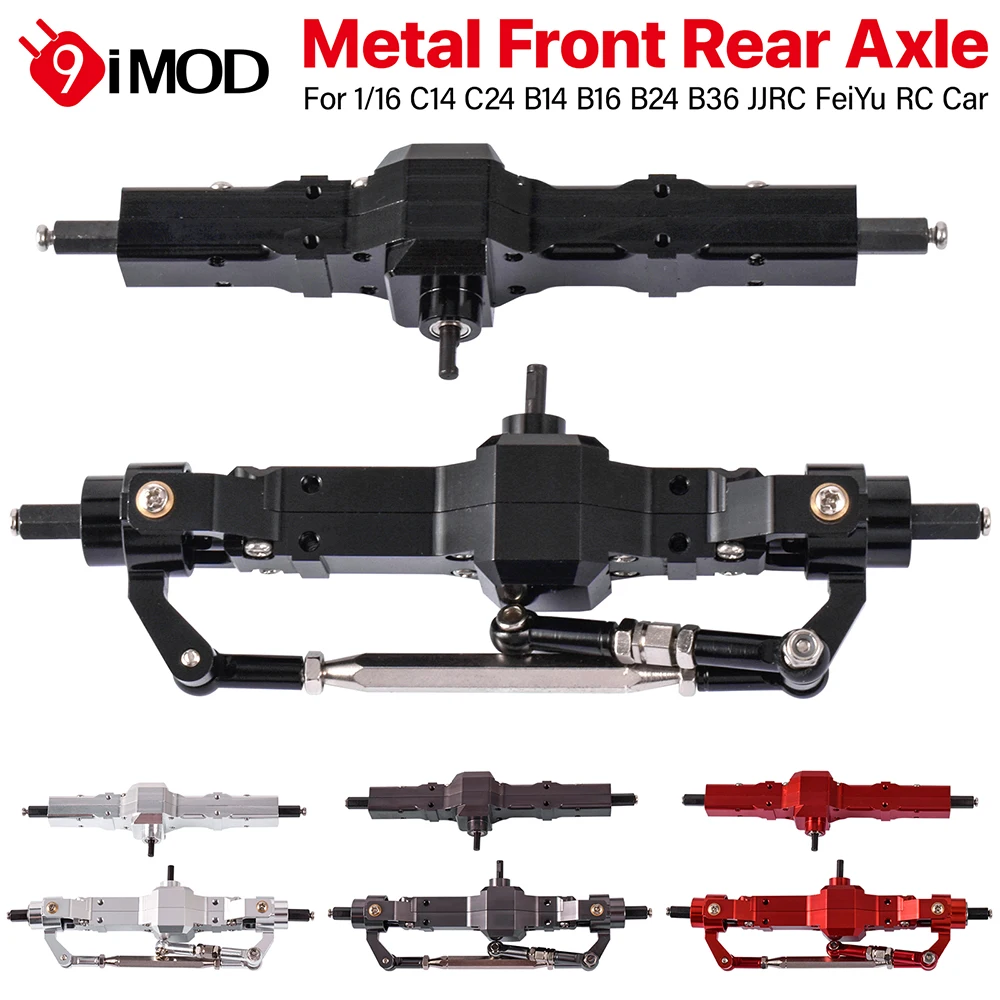 9IMOD Metal Front Rear Axle Differential Assembly Kit For 1/16 C14 C24 B14 B16 B24 B36 JJRC FeiYu Remote Control Car Parts.