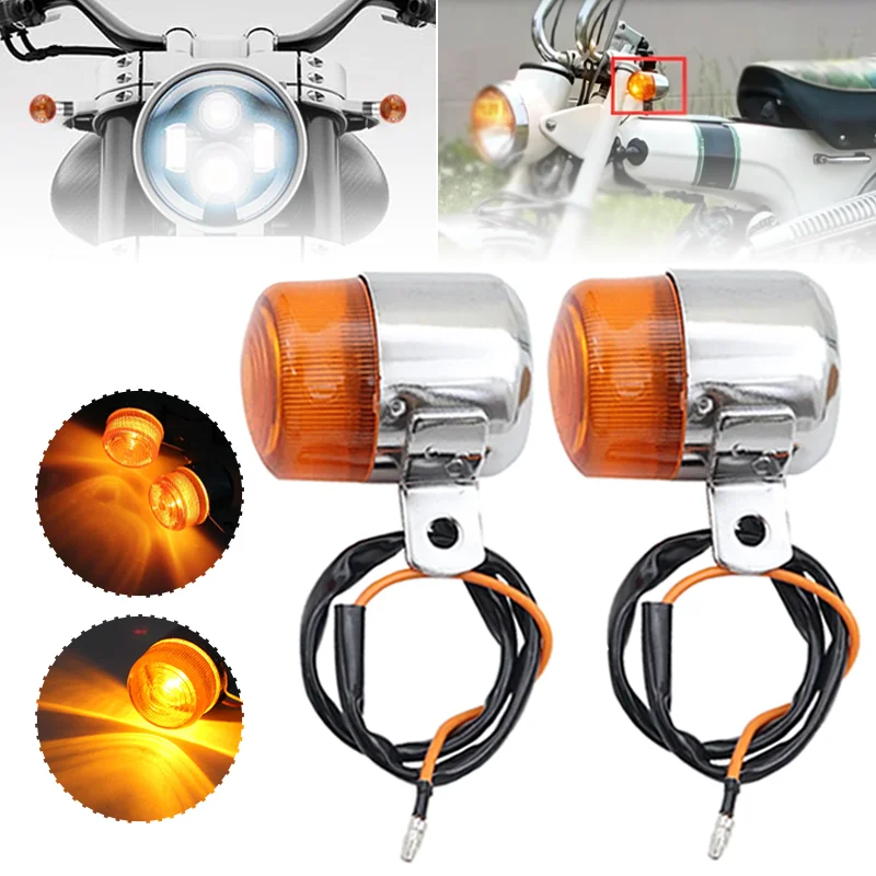 Luz de señal de giro para motocicleta, indicador delantero y trasero, luces intermitentes, lámpara intermitente ámbar para Honda DAX70 ST50 ST70 K3 P25 P50 Z50