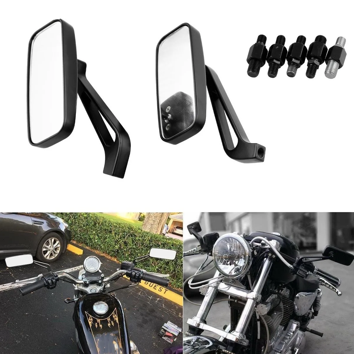 

Motorcycle Rear View Side Mirrors Universal 8/10Mm for Honda Yamaha Kawasaki Street Sports Bike Chopper