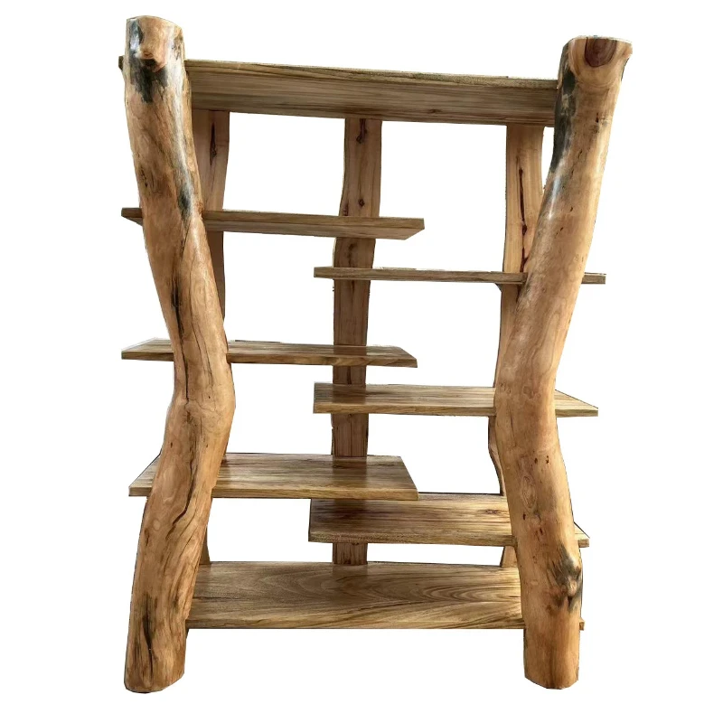

Original ecological furniture full camphor wood baffle rack storage living room tea club