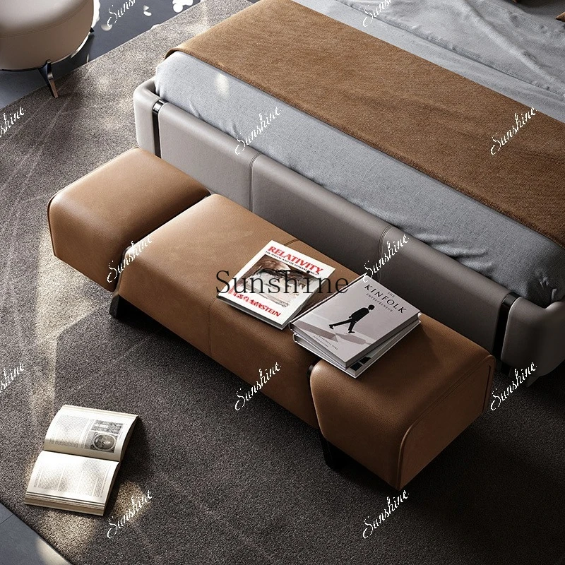 Leather stool high-end light luxury sofa stool shoe stool household