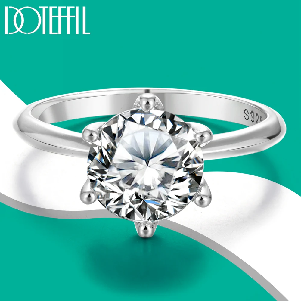 

DOTEFFIL D Color 1-3CT Moissanite Ring VVS1 Lab Diamond With GRA for Women Engagement Promise Wedding Band Jewelry