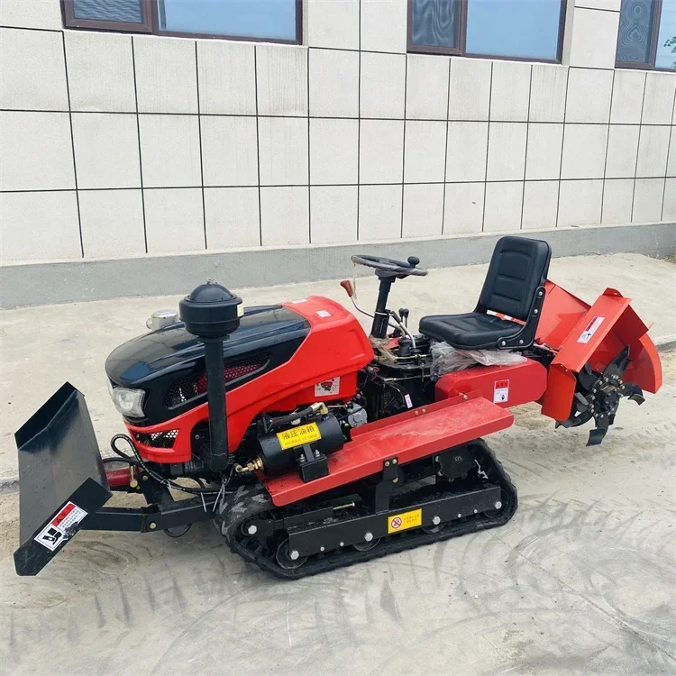 Máquina de gestión Pastoral, cultivador rotativo de orugas diésel, maquinaria agrícola de alta potencia, Tractor sobre orugas