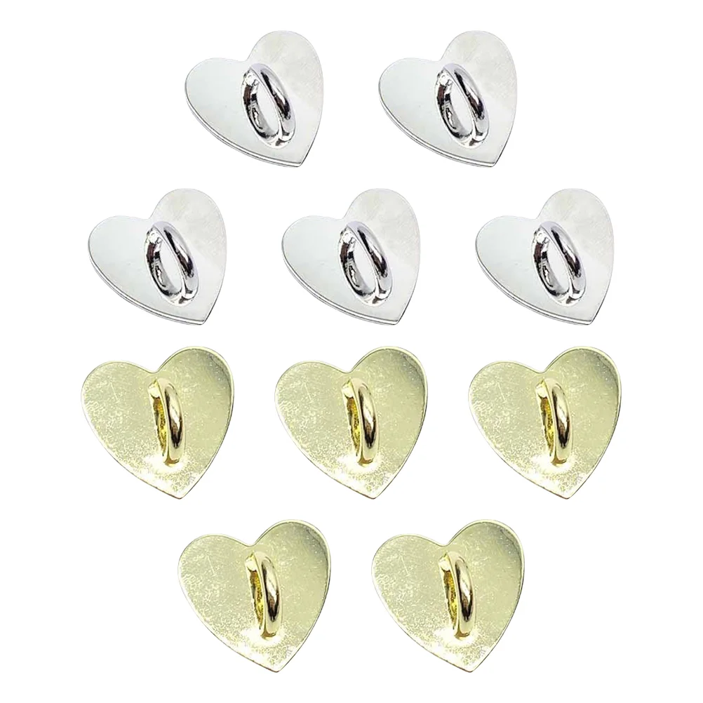 

10 Pcs Heart Shaped Phone Case Accessories Adhesive Buckle naments Compact Crafts Supply Smartphone Decoration Alloy