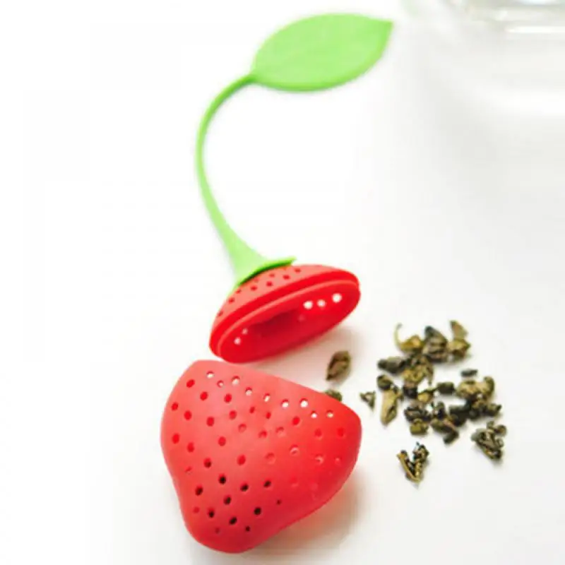 Tea Infuser Ball Creative Loose Tea Leaf Silicone Diffuser Teaware Kitchen Accessories Teabag Strawberry Bag Brewing Device