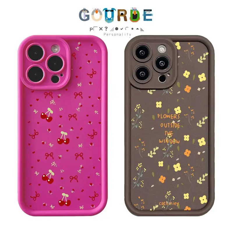 

Gourde Simple bow flowers pattern Phone Case for Iphone 16 15 14 12 13 11 Pro Max IP 7 8 Plus Iphon X XS XR Xs Max