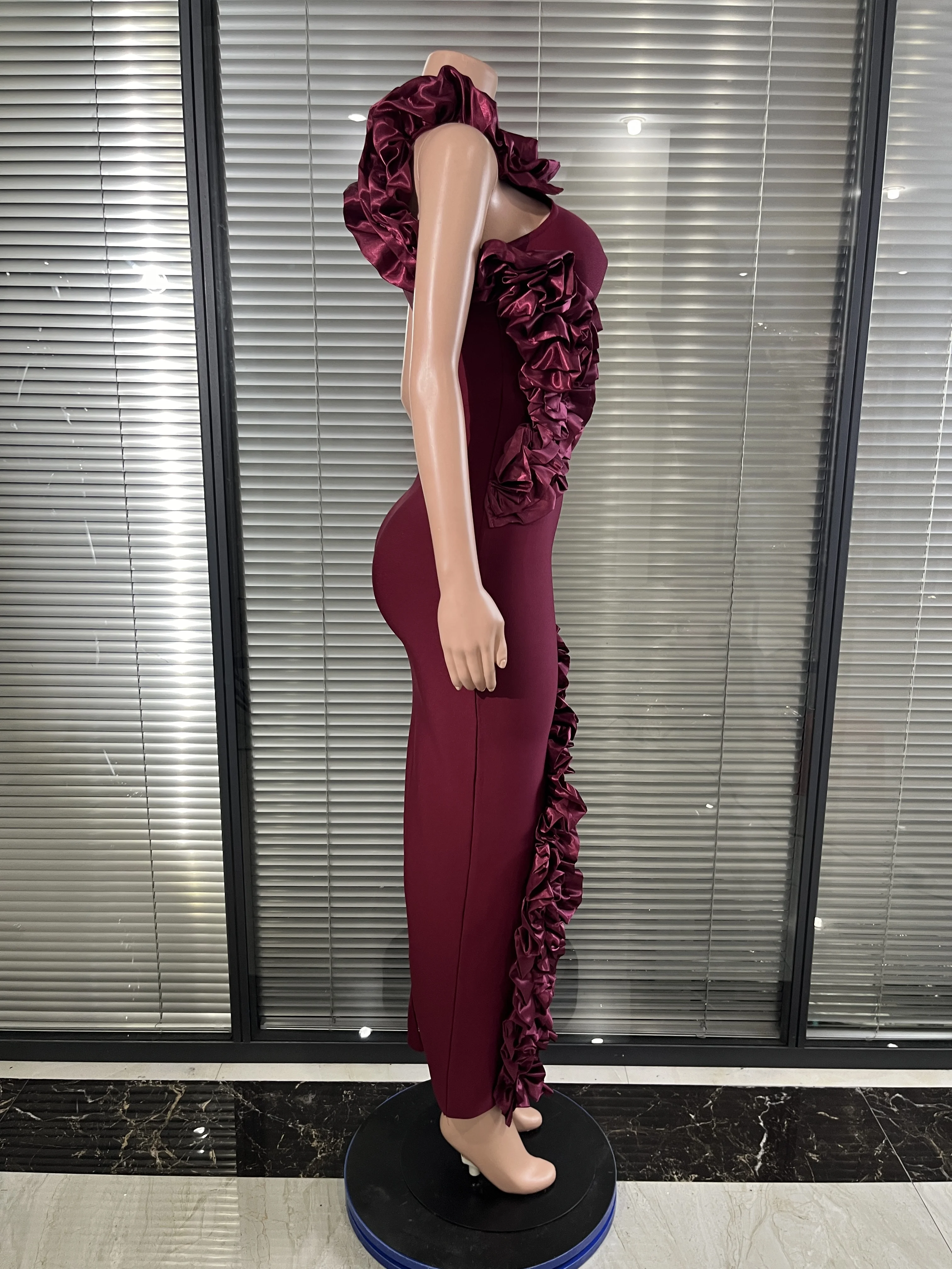 Elegant Sexy Cut Out Bodycon Flower Mini Dress Women Red Backless Dress Nightclub Celebrity Elegant Evening Party Birthday Dress