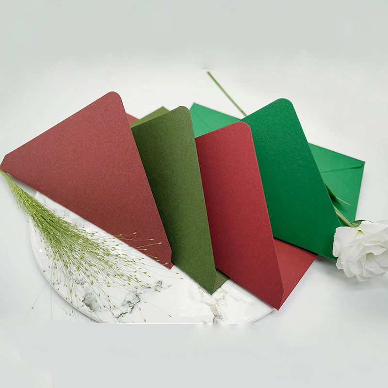 

Green Envelopes 10pcs/lot Thickening 270g High-grade Busines Supplies Postcards 19x14cm Envelope Giftbox for Wedding Invitations
