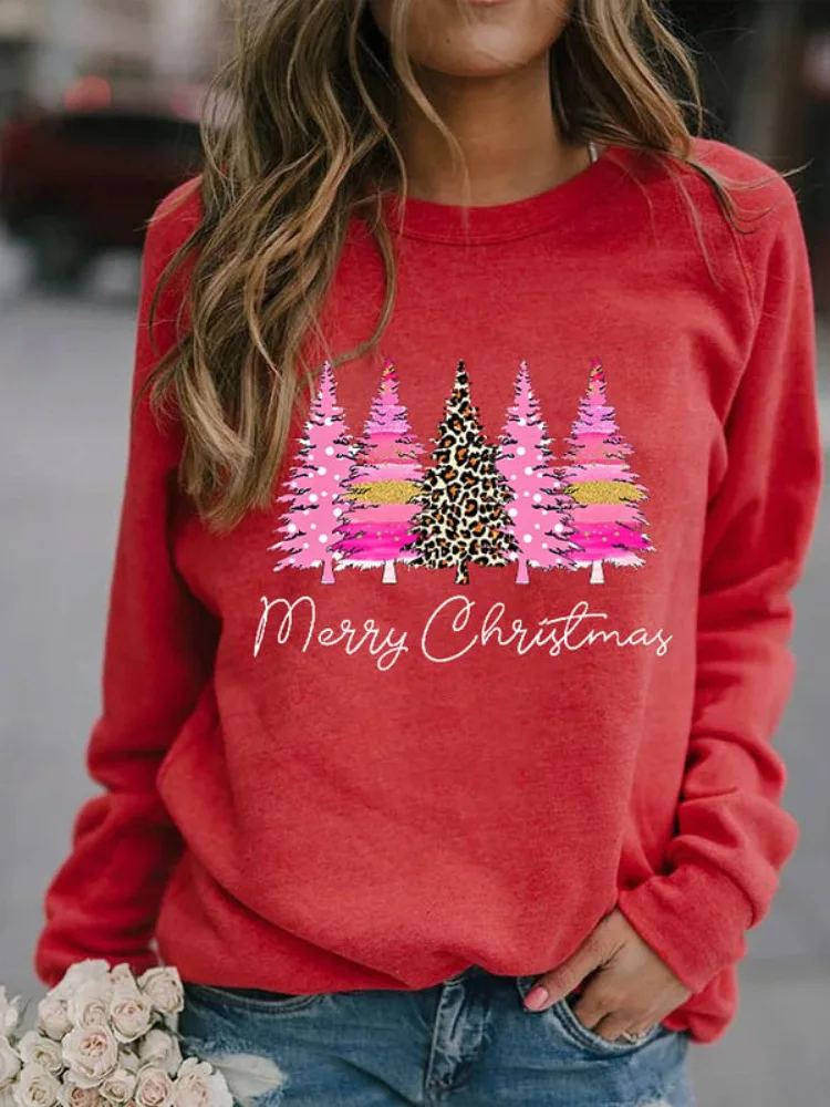 Horse Christmas Tree 3D Print Raglan Sleeve Sweatshirts Women\'s Oversized Pullovers Hoodies Female Streetwear Woman Clothing