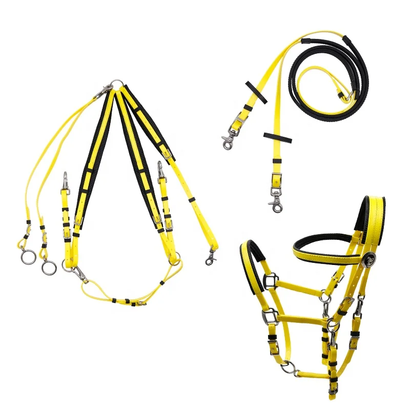 

Full Set Horse Equestrian Endurance Racing English Bridle Reins Horse Equestrian PVC Halter Reins and Martingale