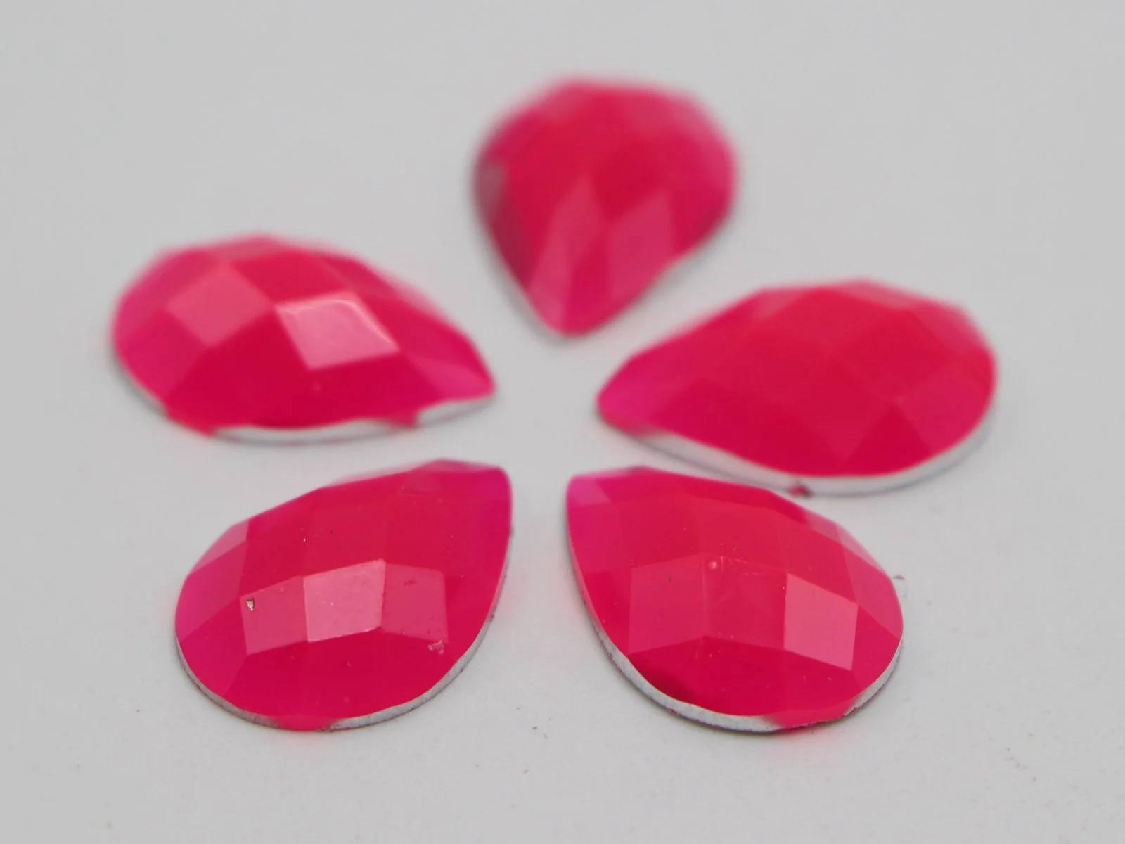 100 Mixed Neon Color Flatback Acrylic Teardrop Rhinestone Gems 10X14mm No Hole