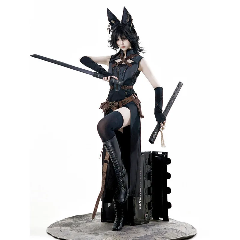 

Shadow Lolita Dress Female Lolita Belt Shawl Sleeve Dress Handsome Suit Girls Wasteland Style Swordsman Suit