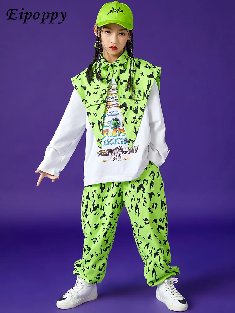 بدلة شال هيب هوب للأطفال ، ملابس رقص الجاز ، أولاد وبنات