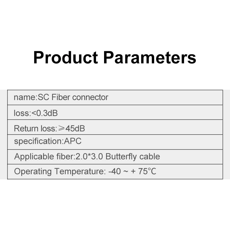 100PCS SC APC Fiber Optic Fast Connector Single Mode Fiber Optic Adapter FTTH Fiber Quick Connector Field Assembly