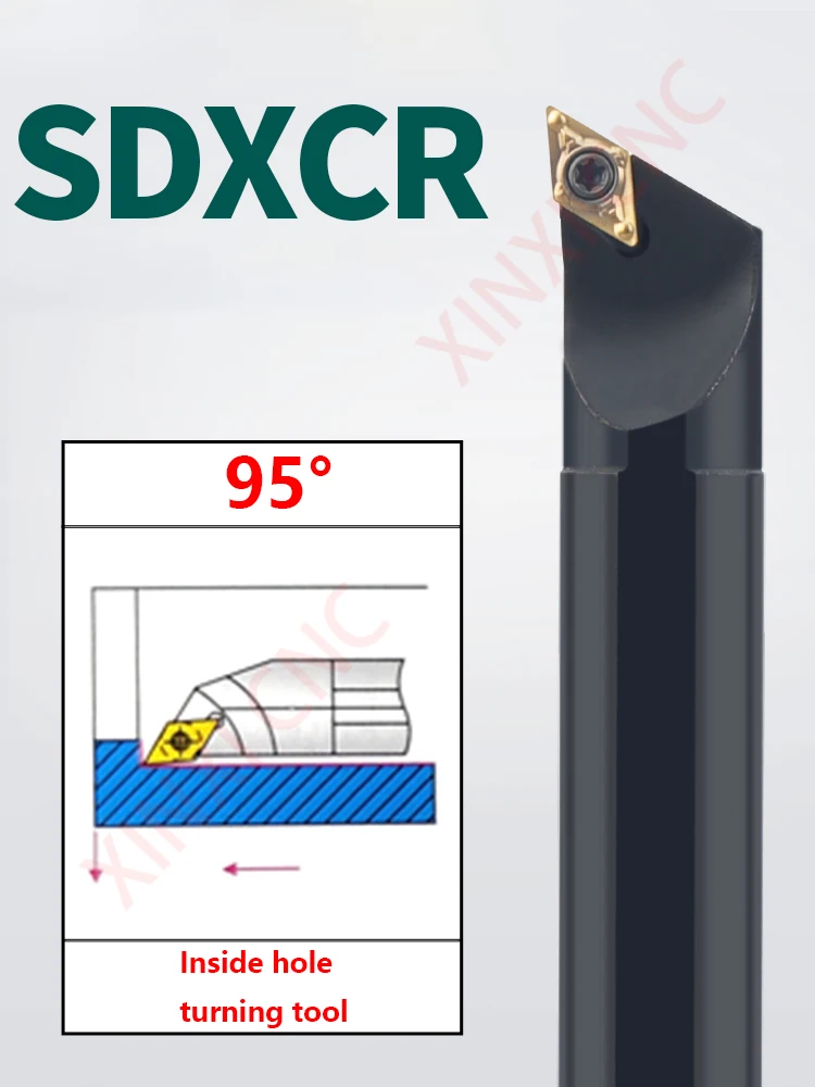 CNC tool bar inner hole turning tool Boring tool 95 degrees S12M14N16Q-SDXCR07/11 diamond inner hole tool