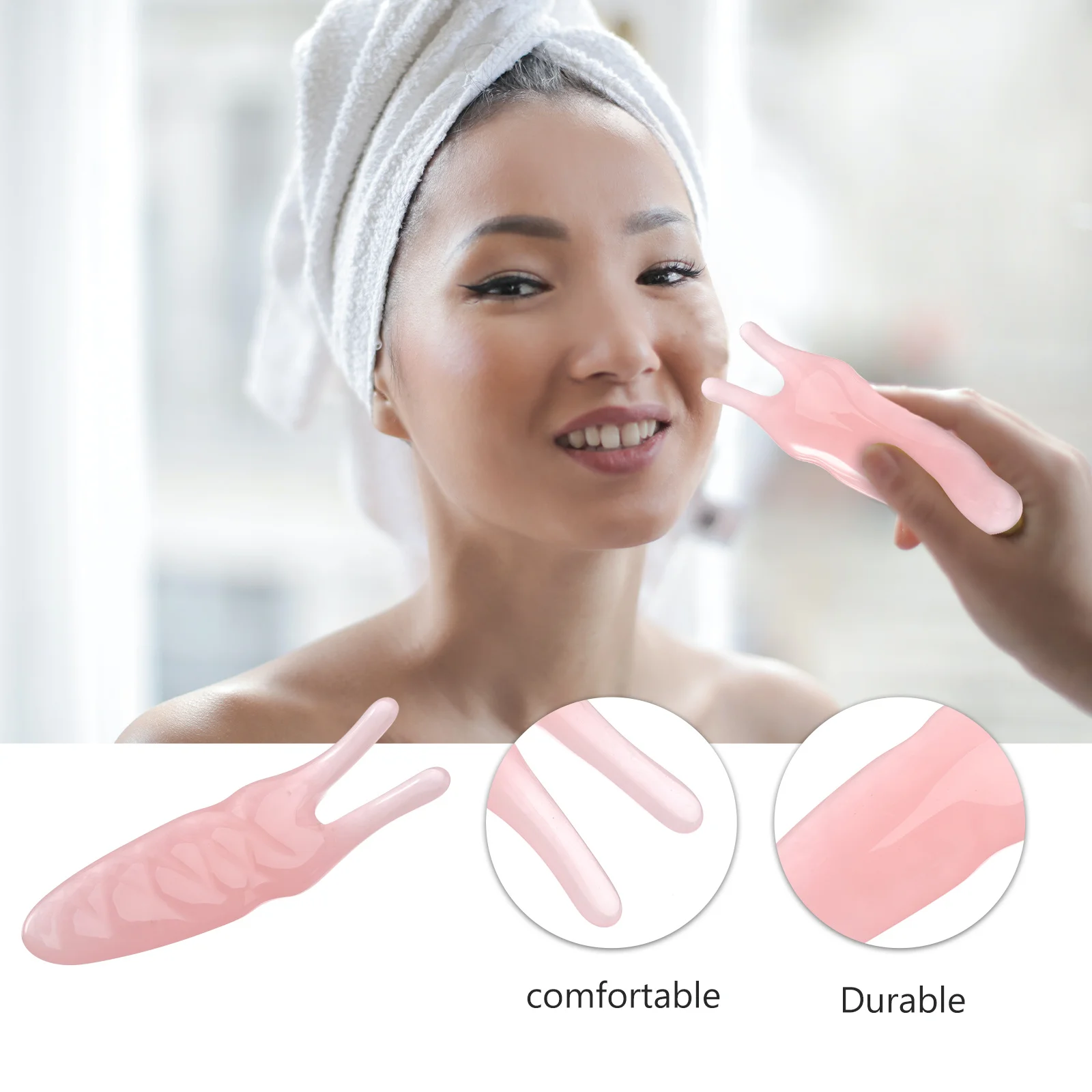 

1pc Natural Resin Two-Pronged Nose Scraper For Facial Massage Tool Enhances Blood Circulation Smooth Warm Hand Feel Resin
