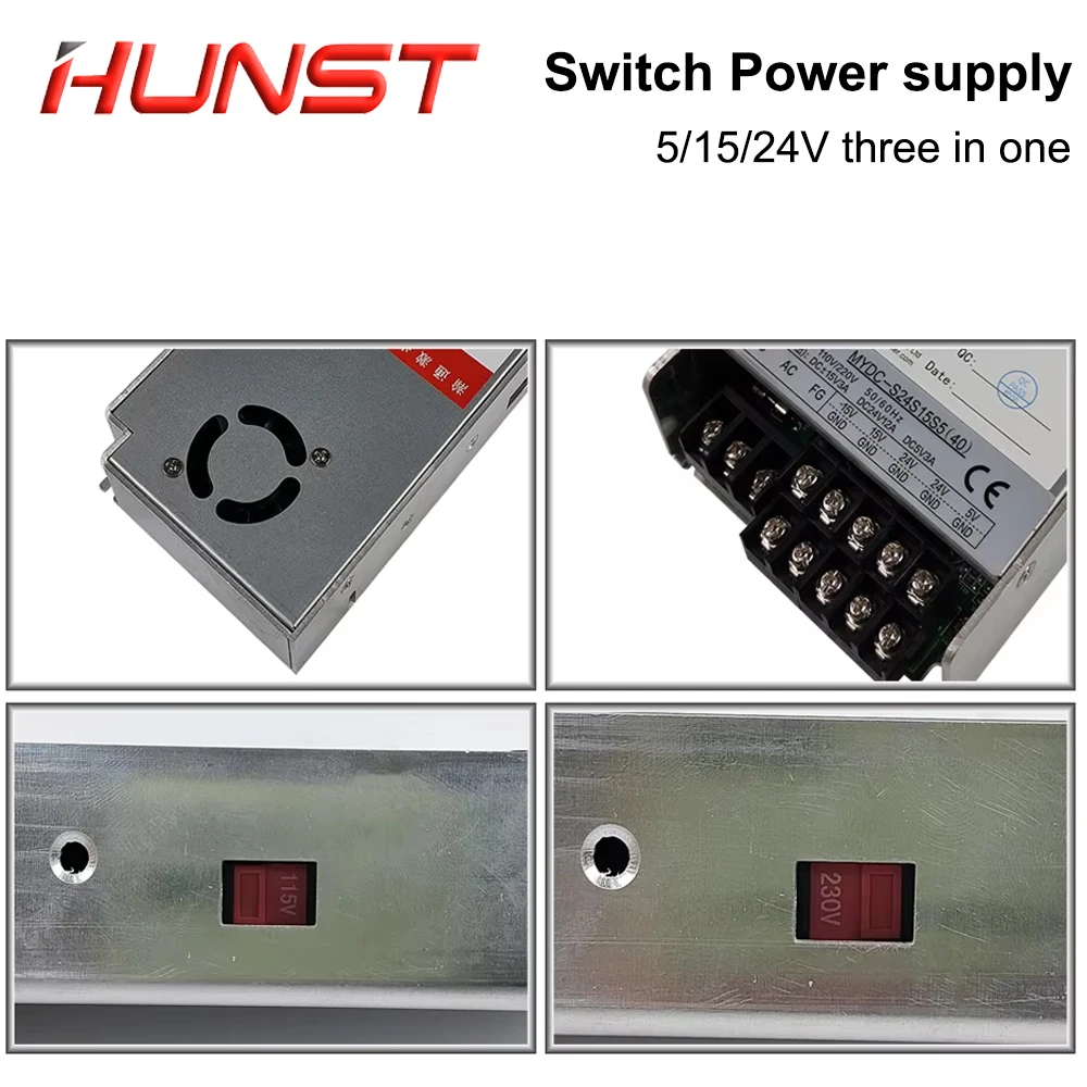 HUNST 500 واط تحويل التيار الكهربائي 3 في واحد إخراج العرض 24 فولت 15 فولت 5 فولت المدخلات 110 فولت/220 فولت لآلة الوسم والنقش بالليزر #6