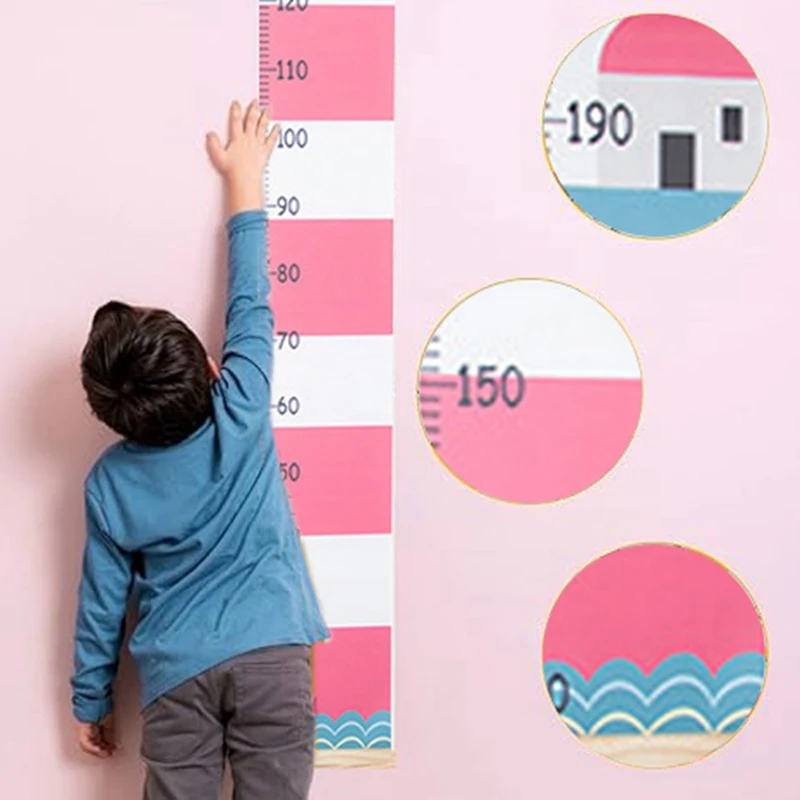 Canvas Growth Chart For Kids -Unisex Kids Room Wall Decor -Measuring Height Chart-Wall Tape With Height Chart For Kids